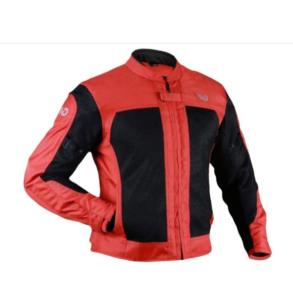 Wd Motorsports Miami Mesh Jacket Lightweight Reflective Panels Black Red 2XL